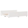 Cadre de lit sans matelas blanc 200x200 cm bois massif de pin 