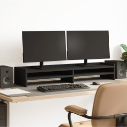 Support de moniteur noir 100x24x16 cm bois d'ingénierie 