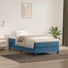 Sommier à lattes de lit et matelas bleu foncé 80x220 cm velours 