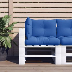 Coussins de palette lot de 3 bleu royal tissu 