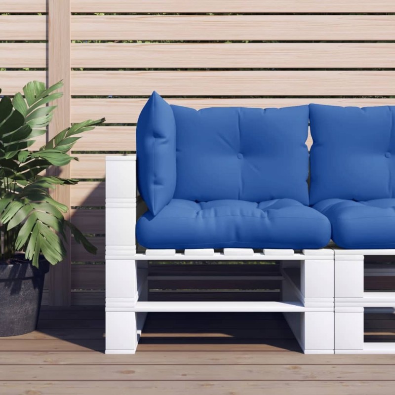 Coussins de palette lot de 3 bleu royal tissu 