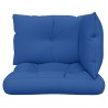 Coussins de palette lot de 3 bleu royal tissu 