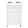 Armoire à chaussures blanc 60x35x105 cm bois d'ingénierie 