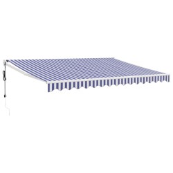 Auvent rétractable automatique bleu et blanc 4,5x3 m 