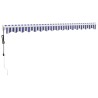 Auvent rétractable automatique bleu et blanc 4,5x3 m 