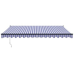 Auvent rétractable automatique bleu et blanc 4,5x3 m 