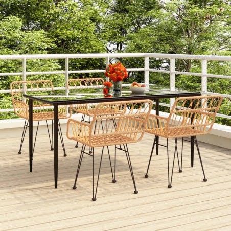 Ensemble à manger de jardin 5pcs Résine tressée 