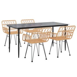 Ensemble à manger de jardin 5pcs Résine tressée 