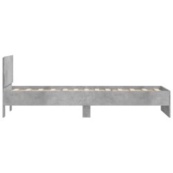 Cadre de lit sans matelas avec tête de lit gris béton 90x200 cm 