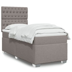 Sommier à lattes de lit avec matelas Taupe 90x190 cm Tissu 
