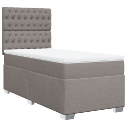 Sommier à lattes de lit avec matelas Taupe 90x190 cm Tissu 