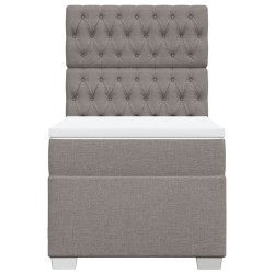 Sommier à lattes de lit avec matelas Taupe 90x190 cm Tissu 