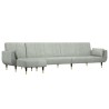 Canapé-lit en forme de L gris clair 275x140x70 cm velours 