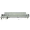 Canapé-lit en forme de L gris clair 275x140x70 cm velours 