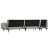 Canapé-lit en forme de L gris clair 275x140x70 cm velours 