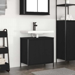 Meuble vasque de salle de bain noir 60x34,5x60 cm 
