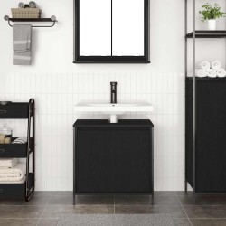 Meuble vasque de salle de bain noir 60x34,5x60 cm 
