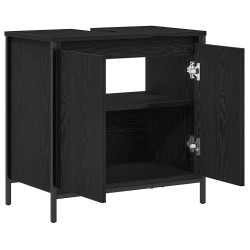 Meuble vasque de salle de bain noir 60x34,5x60 cm 