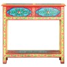 Table console peinte à la main 80x35x75 cm Bois de manguier 