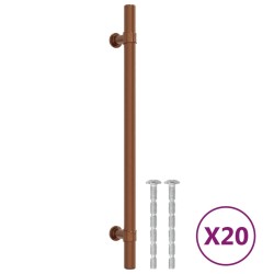 Poignées d'armoire 20 pcs bronze 192 mm acier inoxydable 