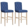 Chaises de bar lot de 2 bois massif d'hévéa et tissu 