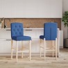 Chaises de bar lot de 2 bois massif d'hévéa et tissu 