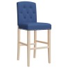 Chaises de bar lot de 2 bois massif d'hévéa et tissu 