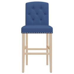 Chaises de bar lot de 2 bois massif d'hévéa et tissu 