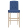 Chaises de bar lot de 2 bois massif d'hévéa et tissu 