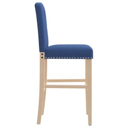 Chaises de bar lot de 2 bois massif d'hévéa et tissu 