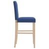 Chaises de bar lot de 2 bois massif d'hévéa et tissu 