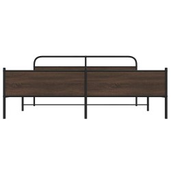 Cadre de lit en métal sans matelas chêne marron 183x213 cm 