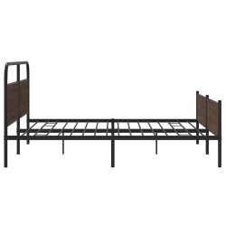 Cadre de lit en métal sans matelas chêne marron 183x213 cm 