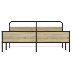 Cadre de lit en métal sans matelas chêne sonoma 183x213 cm 