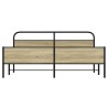 Cadre de lit en métal sans matelas chêne sonoma 183x213 cm 