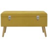 Banc avec compartiment de rangement 80cm Jaune moutarde Velours 