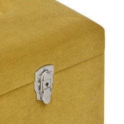 Banc avec compartiment de rangement 80cm Jaune moutarde Velours 