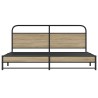 Cadre de lit en métal sans matelas chêne fumé 183x213 cm 