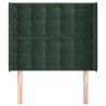 Tête de lit avec oreilles Vert foncé 83x16x118/128 cm Velours  
