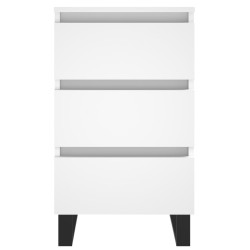 Tables de chevet 2 pcs blanc 40x35x69 cm bois d’ingénierie 