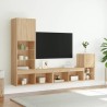 Unités murales TV avec LED 4 pcs chêne sonoma bois d'ingénierie 