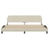 Cadre de lit sans matelas crème 200x200 cm tissu 