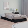 Cadre de lit sans matelas noir 135x190 cm bois massif 