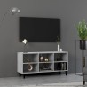 Meuble TV avec pieds en métal Gris béton 103,5x30x50 cm 