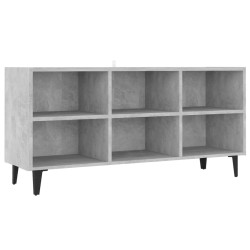Meuble TV avec pieds en métal Gris béton 103,5x30x50 cm 