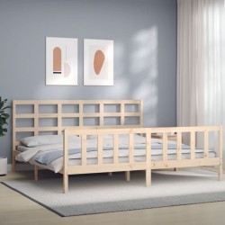 Cadre de lit sans matelas bois de pin massif 