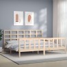 Cadre de lit sans matelas bois de pin massif 