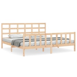 Cadre de lit sans matelas bois de pin massif 