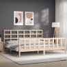 Cadre de lit sans matelas bois de pin massif 