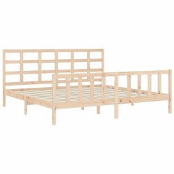 Cadre de lit sans matelas bois de pin massif 